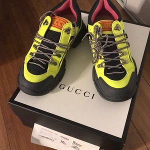 Yellow flasktrek Gucci shoes